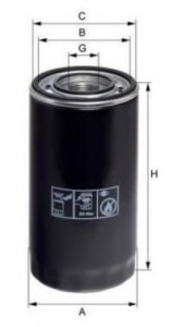 Filtr oleju zamiennik SO417,  DONALDSON P550342, MANN WP1169, BALDWIN BD325,  SF-FILTER SP4433,  FILTRON OP592/1, FIAT HITACHI 1930542, FIAAM FT5121,