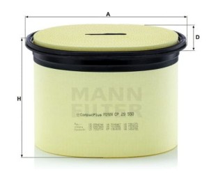 MANN Filtr powietrza CP29550  zam. CLAAS 7700077178,  FLEETGUARD AF1010,  CATERPILLAR 2525001