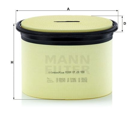 MANN Filtr powietrza CP29550  zam. CLAAS 7700077178,  FLEETGUARD AF1010,  CATERPILLAR 2525001