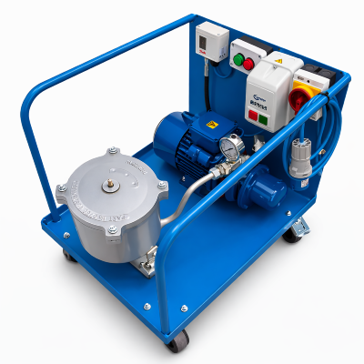 Agregat filtracji bocznikowej 250-350 l/h + filtr magnetyczny , mobilny agregat do filtracji olejów przemysłowych KLEENOIL 