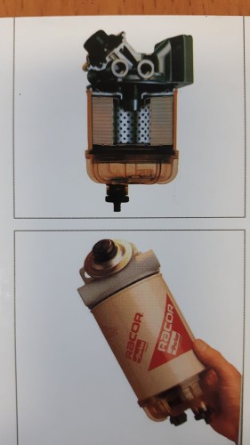 filtr separator kompletny z pompką seria RACOR 445R z wkładem 10 mikron RACOR R45T